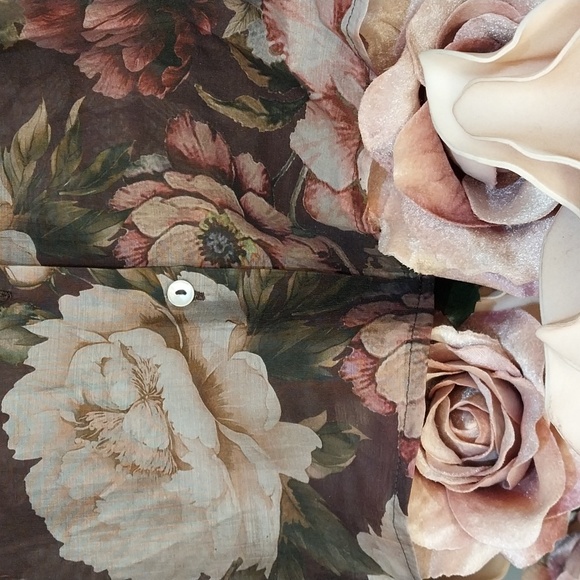 Nwt Bailey 44 Floral Button Down Shirt - Pink and Green - Picture 6 of 16